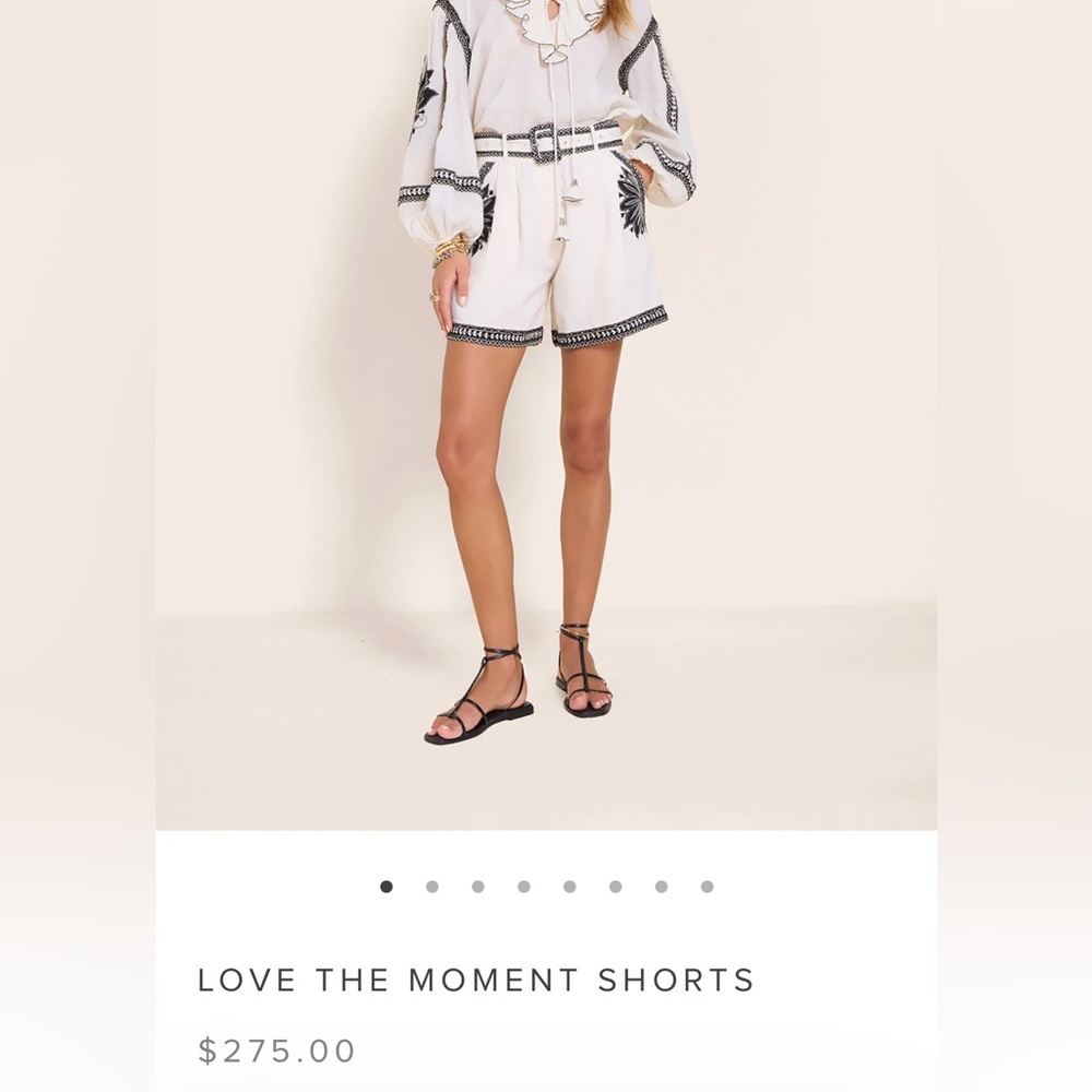 NWT handmade High Waist White Shorts with black detailing. Belt included.